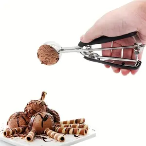 Cookie Scoop Set, 3 Counts/set Stainless Steel Cookie Dough Scoop with Non-slip Handle, Ice Cream Scoop, Kitchen Utensils for Cookies, Cupcakes, Waffles, Kitchenware