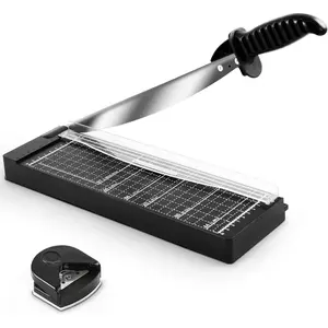 12 Inch Heavy Duty Paper Cutter with 8 Sheet Capacity, Guillotine Paper Trimmer for Cardstock Crafting Classroom and Office