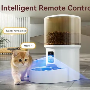 Pet Smart Automatic Feeder 4L Large Capacity, Smartphone WiFi Timer Quantitative Remote Cat Food Dog Food, Voice Video Interaction