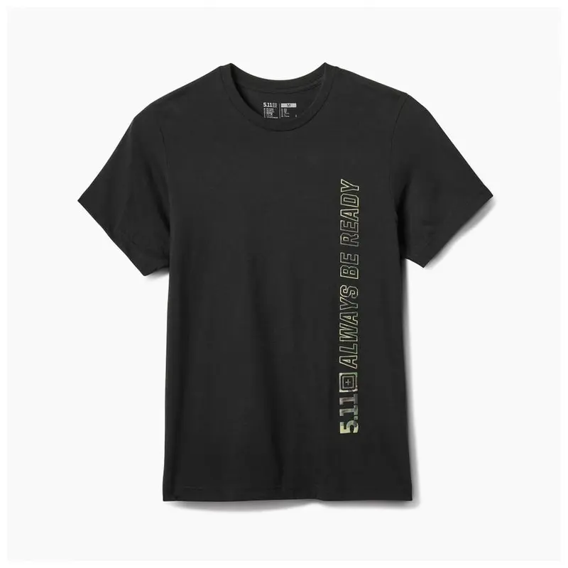 5.11 Tactical ABR Align Woodland Tee - Unisex Ultra Cotton T-Shirt 100% Cotton for Crewneck Made in USA Black Colorway