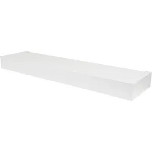 HIGH & MIGHTY Modern 24" Floating Shelf Holds up to 20 lbs, Easy Tool-Free Dry Wall Installation, Flat, White |   515657
