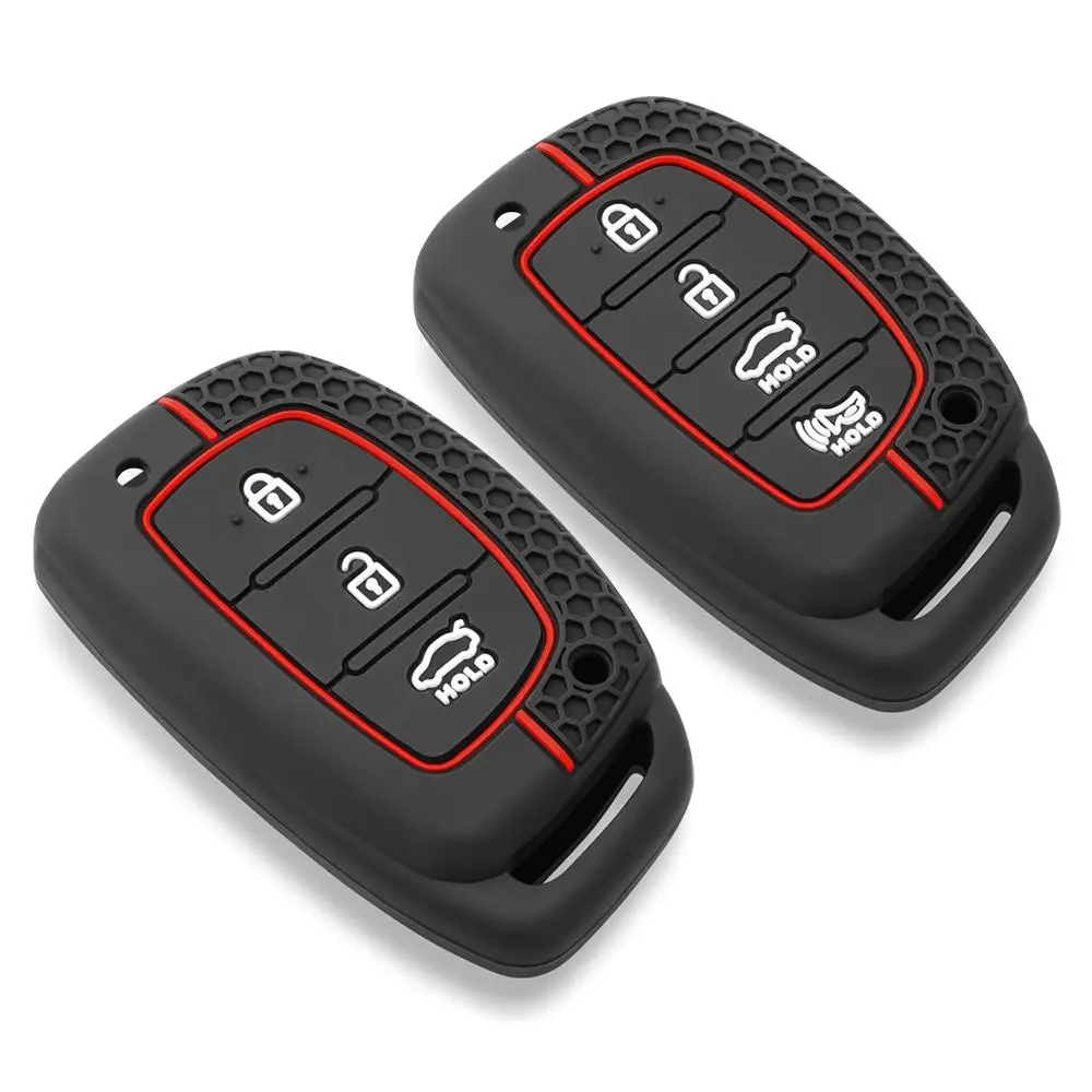 Car Smart Key Case Cover, Silicone Car Key Case Cover, Car Key Protector, Car Key Accessory, Car Interior Accessories for Hyundai Creta ix35 ix45 i10 i30 i40 Tucson Santa Fe Rena Sonata Elantra