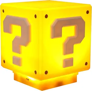Super Bros LED Question Mark Block Toy Glows, Includes Game Coin Sound Effects Gaming Room Decor Toy, Boyfriend Gift Idea, Gamer's Top Choice (Classic Pixel Art Design, Christmas Gift Theme)