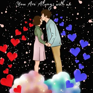 Couple floating on clouds sticker