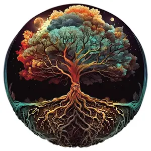 Adult Wooden Jigsaw Puzzle Tree of Life Unique Irregular Shape Perfect Holiday Gift Modern Art Home Decor, Ideal for Friends & Family