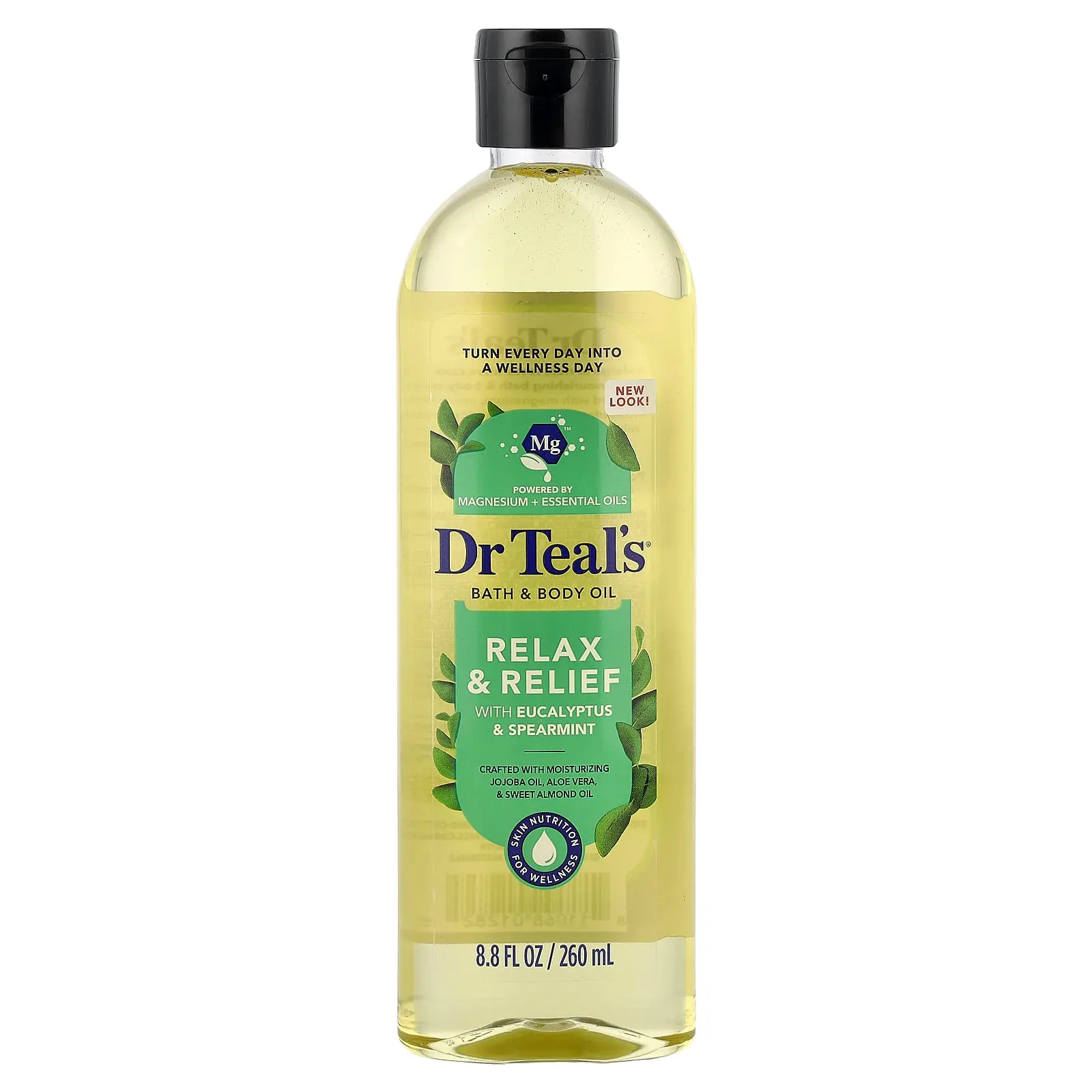 Dr. Teal's Bath & Body Oil, Relax & Relief, Eucalyptus & Spearmint, 8.8 fl oz (260 ml)