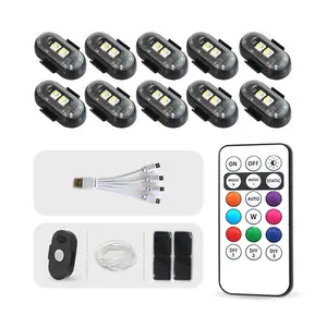 Car LED Light, Rechargeable Car LED Decorative Light, Magnetic Car LED Light with Remote Control, Multipurpose Decorative Light for Car & Motorcycle