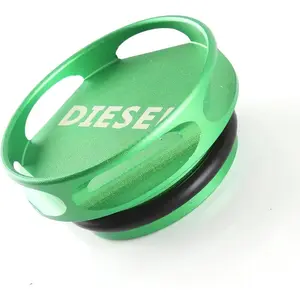 Diesel Fuel Cap for Ram and GM 3.0L Duramax-Updated Larger Magnetic Aluminum Tank Gas Cap fit 2013-2018 Ram 1500 2500 3500,2019-2024 GM Pick-up Truck Accessories Replacement Eco Tanks Magnetic Green