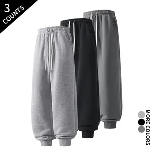 3-Pack Classic Color Men’s Jogger Sweatpants — Drapey, Versatile Casual Sport Pants for Home Wear, Changing Up Daily Outfits, Comfortable Long Pants for Everyday Use fathersdaygift