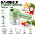 4-in-1 Multifunctional Electric Vegetable Cutter, Electric Vegetable Cutte…Handheld Cordless Rechargeable Food Chopper Processor, Onion Dicer Garlic Mincer Veggie Slicer Grater for Home Kitchen Cooking 