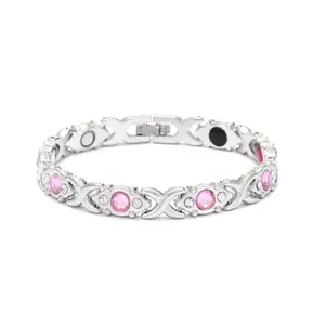 Women's Magnetic Bracelet with Diamonds - Energy Magnet Bracelet - Modern Fashion Metal Wristband - Trendy Jewelry Gift for Her, Valentine's Day Gift money attraction