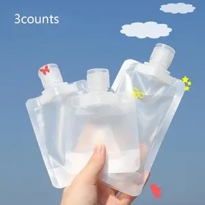 Clear Lotion Dispenser Bag, 3 Counts/set Portable Travel Cosmetic Classification Bag, Thickened Sealed Shampoo Dispenser Bag, Travel Essentials, Storage For Organizing, Storage Bags