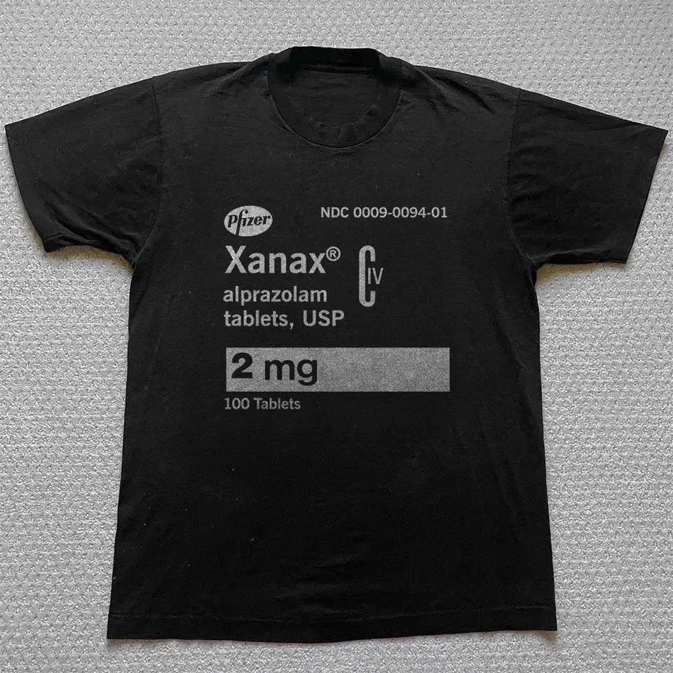 Vintage Logo Trendy Xanax Graphic Cotton Unisex T-Shirt