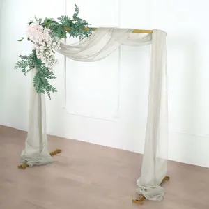 18ft Silver Sheer Organza Wedding Arch Drapery Fabric, Window Scarf Valance