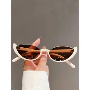 Unisex Cat Eye Shaped Sunglasses, Trendy Casual UV Protection Sunglasses for Everyday Use, Fashion Accessories for Outdoor Activities, Lightweight Durable Sunglasses