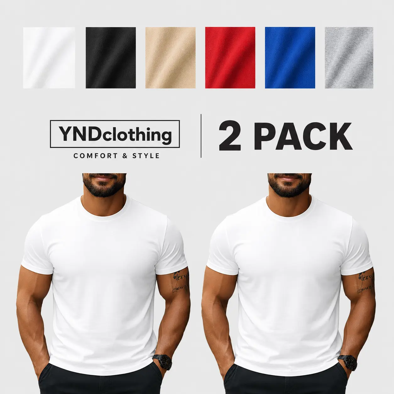2 Pack Men's Heavyweight Short Sleeve T Shirts Crewneck T Shirt Casual Cotton Tee Plain Shirts Classic Collar Original (S to 5XLT) white men funny t shirt granddad gift Festive Overstimulated Possum Christmas graphic apparel