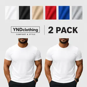 2 Pack Men's Heavyweight Short Sleeve T Shirts Crewneck T Shirt Casual Cotton Tee Plain Shirts Classic Collar Original (S to 5XLT) white men funny t shirt granddad gift Festive Overstimulated Possum Christmas