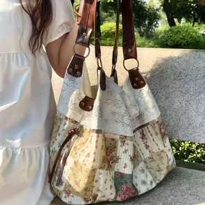 Women's Large Capacity Tote Bag - Floral Backpack Purse with Spacious Interior, Elegant Brown Strap Accent - Durable Polyester College, Work, Travel Bag - for Students & Professionals - Easy-Clean Design, College Carryall, Sleek Oiledge Construction