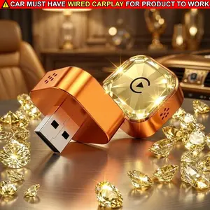 2026 New Wireless CarPlay Streaming Adapter, Universal 2-in-1 Converter for iPhone & Android - Upgraded "Diamond" Car Audio Converter with Bluetooth, Wi-Fi Connectivity