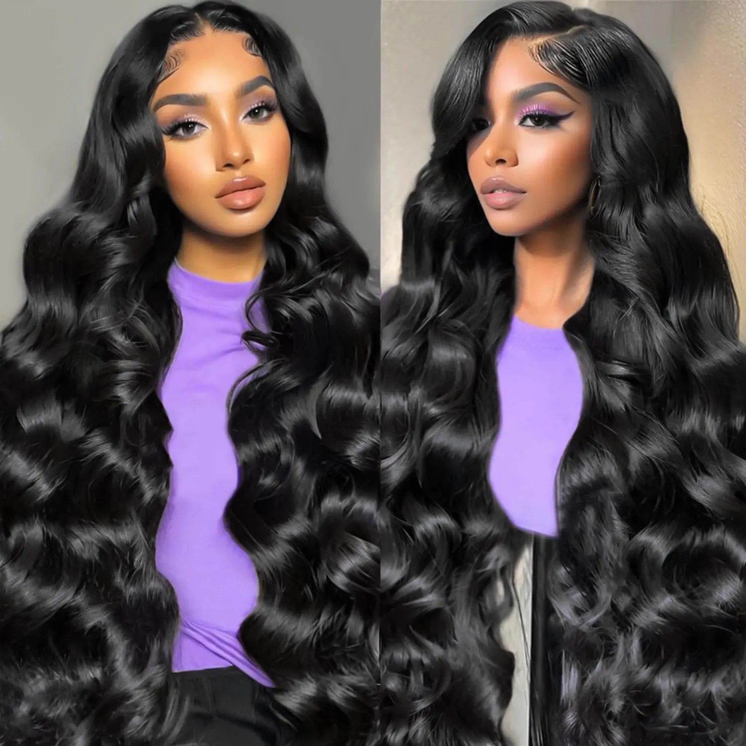 5x5 HD Lace Closure Wigs Human Hair Wear and Go Glueless Wigs Human Hair Pre Plucked Pre Cut 180% Density 5x5 Body Wave Closure Human Hair Wig for Beginner Friendly Natural Black