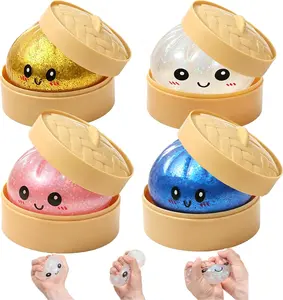 4PCS Giant dumplings squishy，KIDGENIUS Real Dumpling Squishy Slow Rising Bao Bun Toy Stress Relief Sensory Fidget for ADHD Kids Adults summerwins
