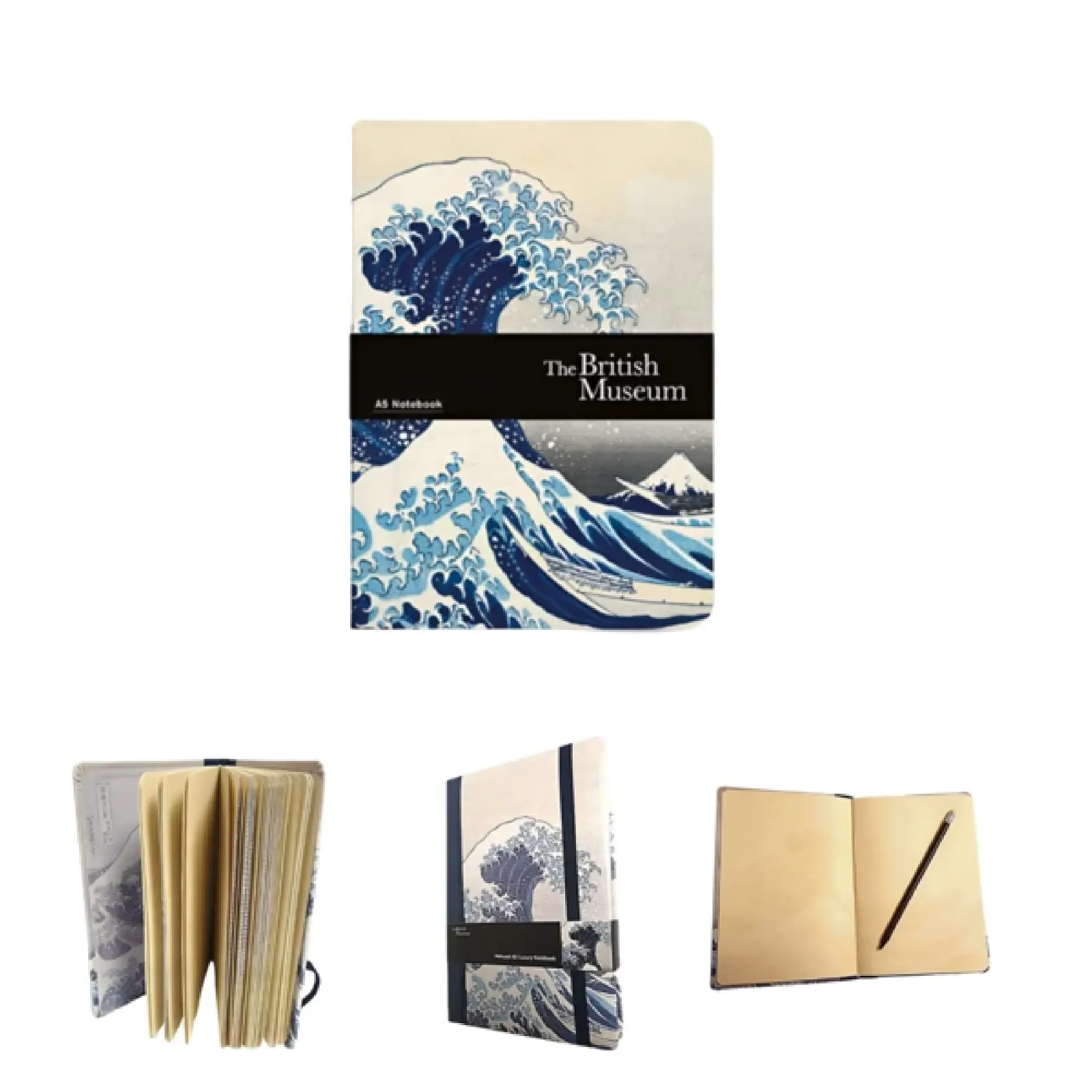 Genuine Europe limited Hokusai the great Wave of Kanagawa Notebook | Small A5 5.8 x 8.3-inch Hardbound Matte lamination Diary Luxurious Cream Pages journal | Stationary for Office School | Fun writing Sketching Travel Planner Gift.