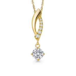 Gem Stone King Gemstone Birthstone and Lab Grown Diamond Infinity Pendant Necklace For Women in 14K Yellow Gold | Round Cut 4.5MM | Gold Necklace For Women | With 18 Inch Gold Chain | Fine Jewelry Gift for Her Mom Women Wife