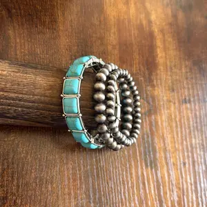 Western Turquoise Trio Bracelet Set