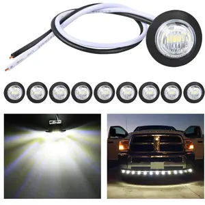 Nilight 10 PCS 3/4 Inch Round LED Clearance Light LED Front Rear Side Marker Indicator Light Bullet Marker Light for Truck RV Car Bus Trailer Van Caravan Boat
