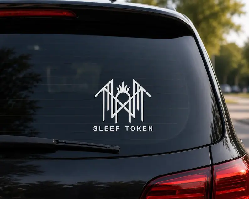 Sleep Token Logo Vinyl Decal – Alt Aesthetic Car Sticker for Worshippers, Vessel Fans, Music Lovers, Band Merch Collectors, Dark Alt Girls, TikTok Car Decor, Waterproof Durable Gothic Music Sticker