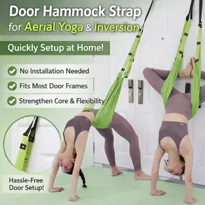 Aerial Yoga Stretch Strap – Door Hanging Yoga Trainer for Splits, Backbend & Inversion Training | Flexibility Stretching Band for Home Workout, Home Pilates Equipment, Gymnastics & Dance Practice, Stretching Gear