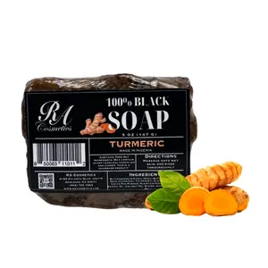 RA Cosmetics - Cleansing African Black Soap Bar Soap With Turmeric Oil For Enhancing Radiant Skin