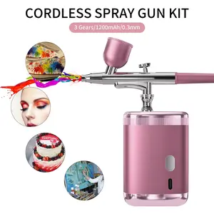 Portable Nail Art Airbrush Compressor Pump, Mini Water Bottle Refillable Spray Gun for Models & Nails, Easy-To-Use Makeup Tool, Power Airbrush Tool