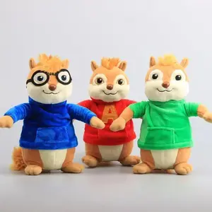 New 22cm 3pcs Alvin and the Chipmunks Halloween Plush Toys Kawaii Fluffy Chipmunks Stuffed Animals Birthday Christmas Gift