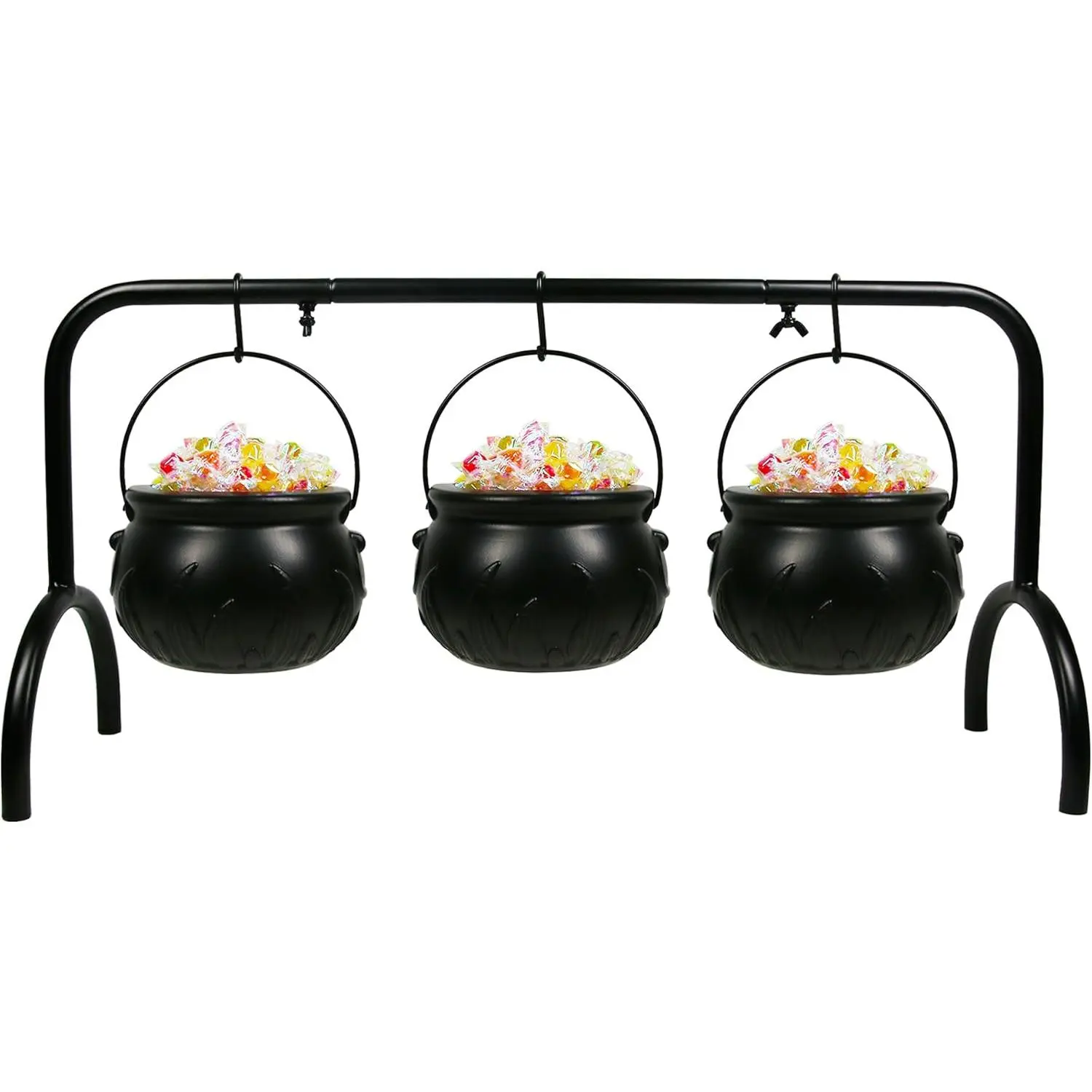 3PCS Halloween Cauldron on Rack Witches Cauldron Candy Bowl | Witch Cauldron Candy Bowl with Rack, Sturdy Iron Frame for Halloween Parties, Candy, Snacks and Spooky Decorations