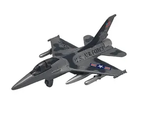 F16 Fighter Jet Grey Diecast Pull Back Action (No Display Box) 7.5 x 5.5 x 2.5