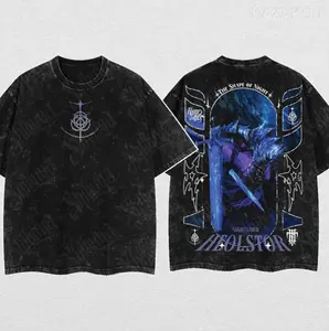 Heolstor, Libra, Fulghor Nightlord Elden Ring Boss Nightreign Retro Vintage Unisex Oversize Anime Manga Acid Washed Heavyweight Cotton T-shirt, Anime Merch, Gift For Anime Fan. Menswear Oversized