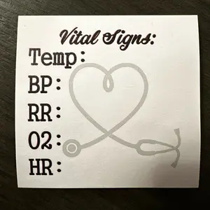 ***MISPRINT** Vital Signs Sticky Notes for Nurses & Nursing Assistants - 50 sheets per pad, 3x3 in size