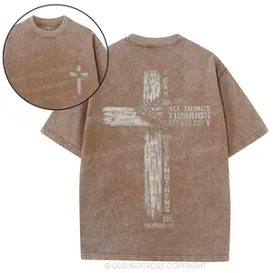 I Can Do All Things Through Christ Christian Washed T-Shirt
