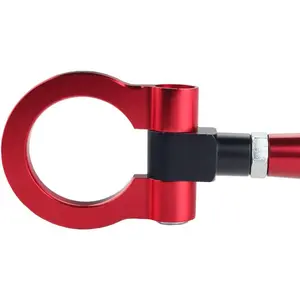 JDM Folding Screw On Racing T2 Tow Hooks Front Rear for 370Z Juke GT-R Infiniti G37/Q60 Coupe Red
