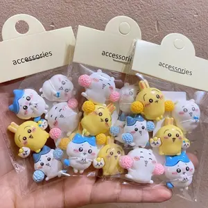 6pcs Chiikawa Charms Anime DIY Resin Accessories Scrapbook DIY Jewelry Cartoon Children Water Cup Stickers Making Accessories