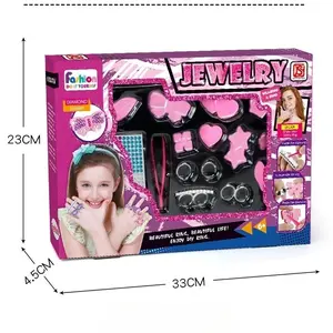 Fashion DIY Diamond Ring Jewelry Set for Kids Sparkling Gemstone Kit with Adjustable Plastic Bases & Creative Tools Perfect for Ages 4+ Mess-Free Fun Great Gift for Girls Pretend Makeup Toys