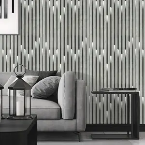 1 Roll Peel And Stick Tech-Feel Striped Wallpaper Wall Sticker, Anti-Stain And Easy to Clean, Suitable for Living Room, Bedroom, Study, Window Sill, Door Frame Decoration And Renovation, Modern Furniture Decorative Wall Sticker