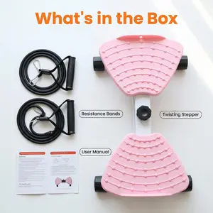 Twist Waist Exercise Machine Non Slip Pink White Foot Plate Home Workout