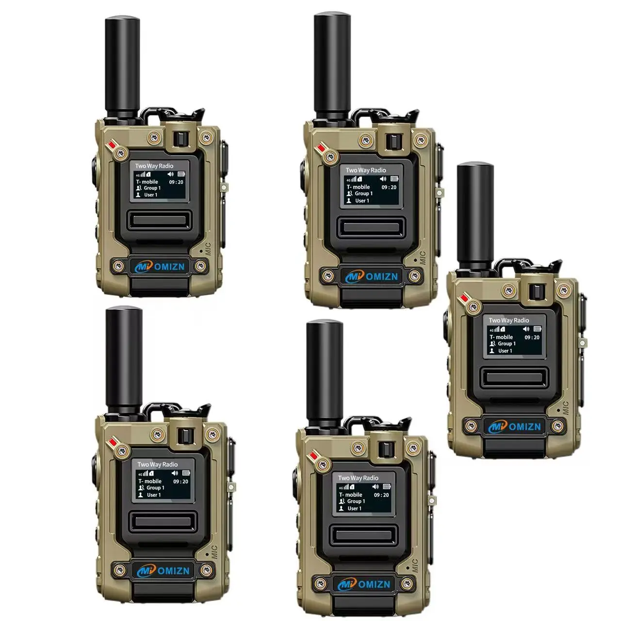 5/6 PACK OMZN K300s Model Global Walkie Talkie with SLM Card, 5000 Mile Range, 6800mAh Battery, 168 Hours Zinc Alloy Body, Noise Cancelling, Type-C Charging