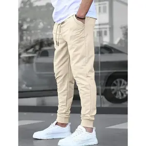Men'sSolidColorJoggerSportsPantsWithDrawstrings,CasualLightweightAndBreathableRunningFitnessSlimPantsOutdoorTrousers