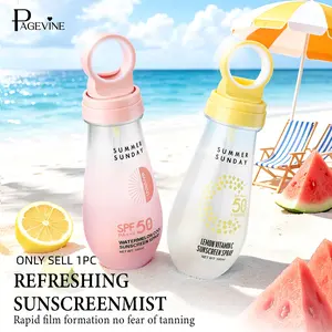 1 bottle PAGE VINE SPF50 Sunscreen Spray, ice-cool and refreshing, PA+++ high UV protection, waterproof and sweatproof, lightweight and breathable, ideal for summer outdoor activities, facial and body sun protection spray, anti-ultraviolet spray