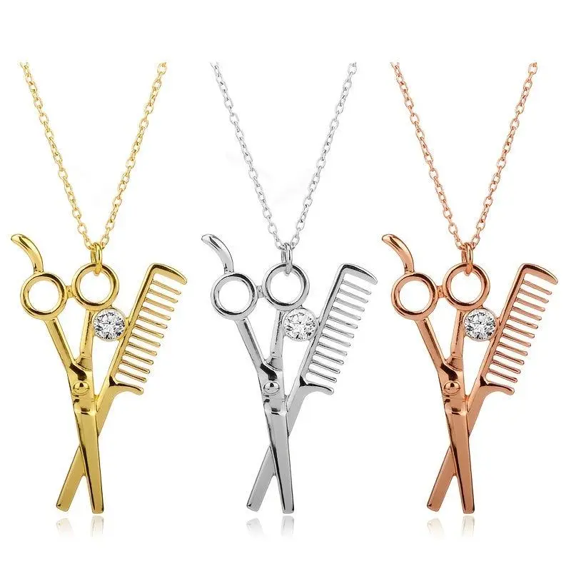 StylistApproved Scissors Pendant Necklace  Barberinspired Sweater Chain