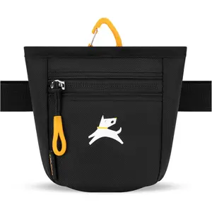 Goodie Treat Bag, Dog Treat Pouch, Waist Belt Clip for Hands-Free Training, Magnetic Closure, Dog Training and Behavior Aids, Three Ways to Wear (Raven S'25)