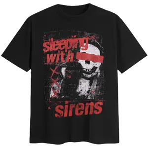 Sleeping With Sirens Vintage Cool Black Red Streetwear Short Sleeve T-Shirt, Rock Hip Hop Sport Style Tee, Menswear Top